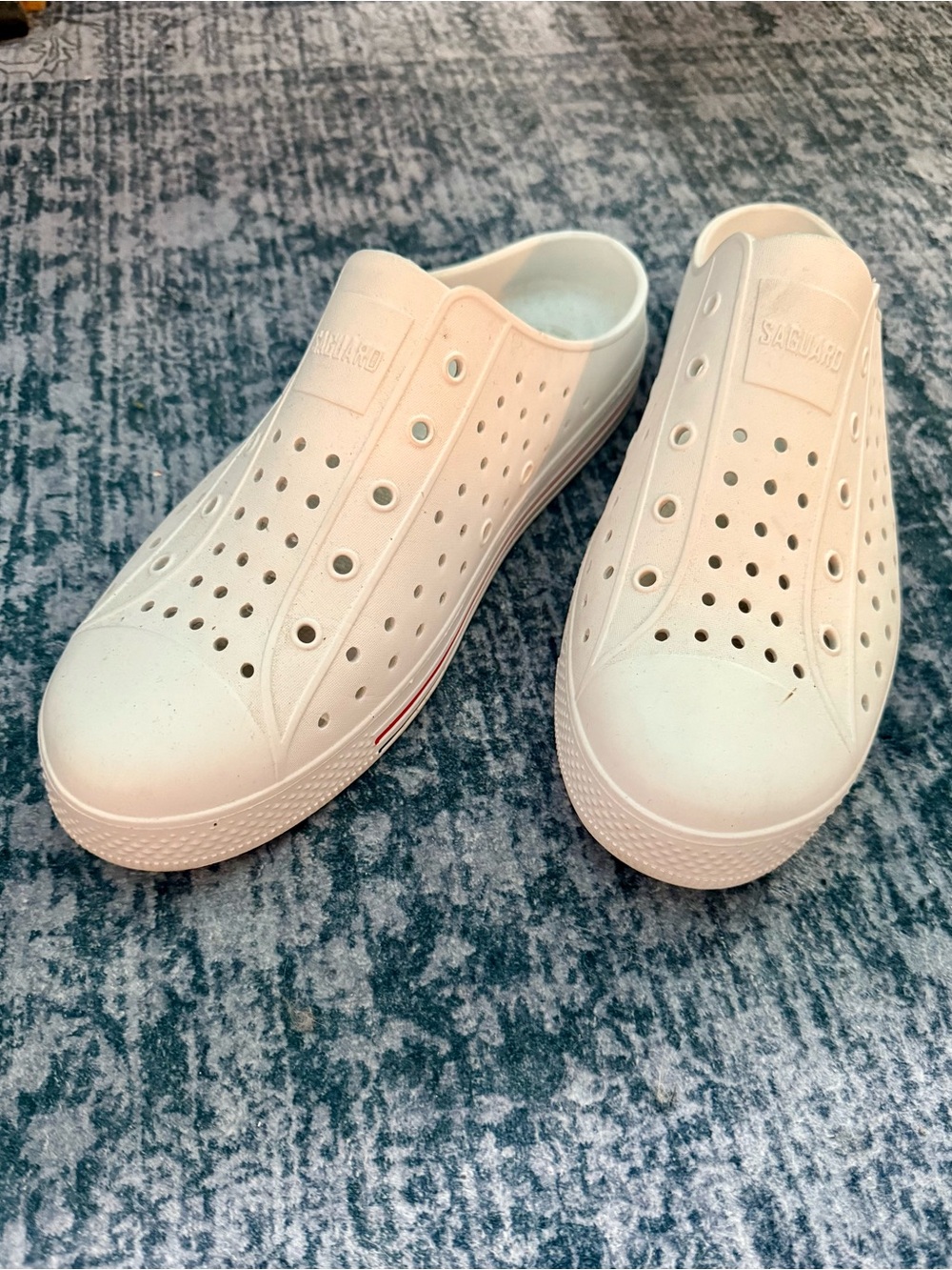 White Saguaro Perforated Slip-On Shoes